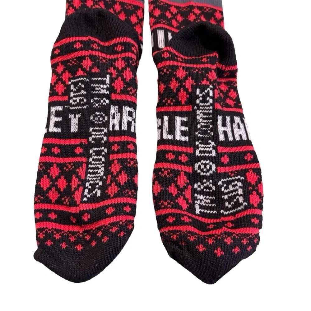 DC Comics Harley Quinn Socks in Red Gray Black OS